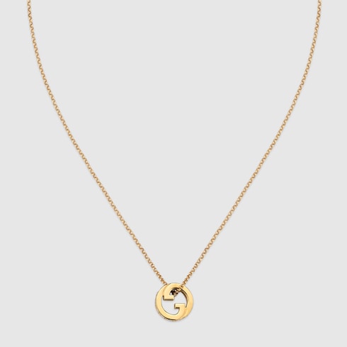 Gucci Blondie crystal pendant necklace - light gold-toned brass