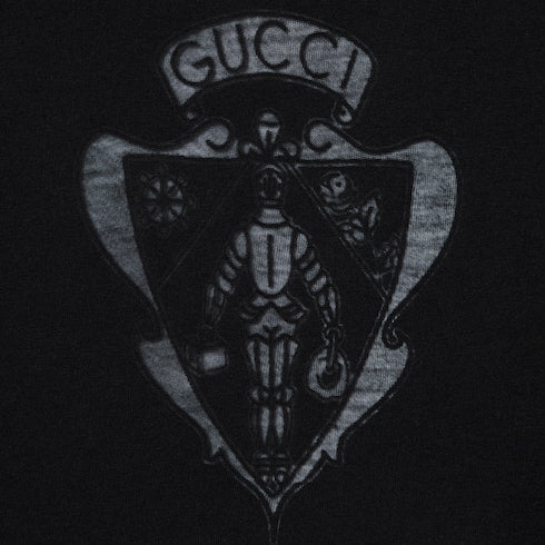 Cotton jersey T-shirt with Gucci crest - black