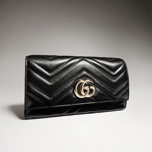 GG Marmont continental wallet - black leather