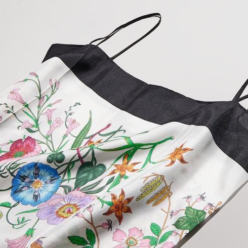 Printed silk twill dress - multicolor