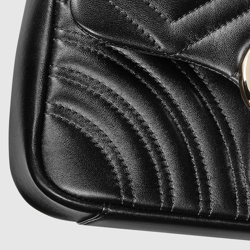 GG Marmont small shoulder bag - black leather