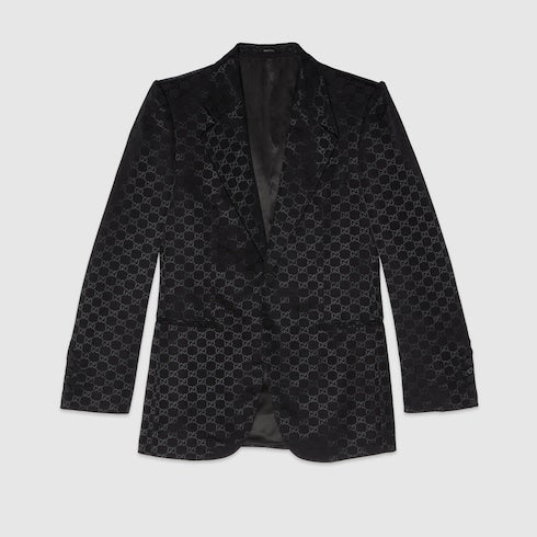 GG cotton viscose formal jacket - black