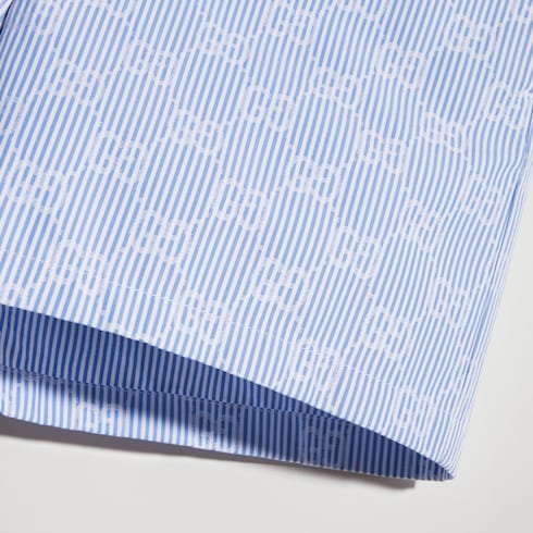 Children's GG striped poplin shorts - white and light blue