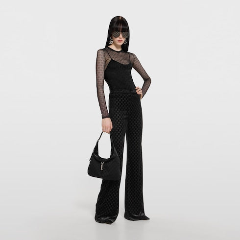 Gucci Jackie 1961 medium shoulder bag - black GG canvas