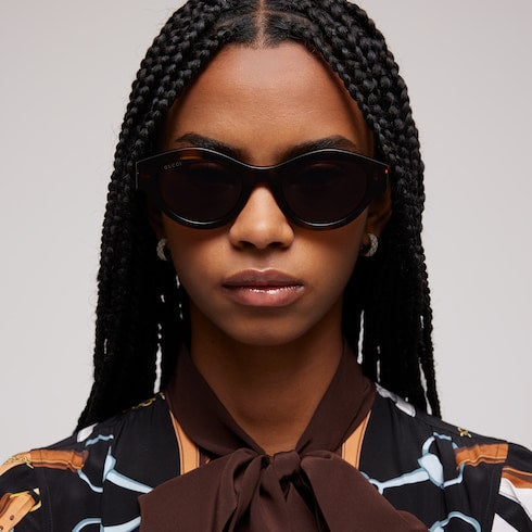 Cat-eye frame sunglasses - brown tortoiseshell