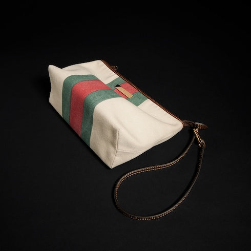 Small pouch with strap and Web - natural canvas