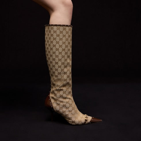 Women's Savoy boot - sand and brown GG canvas