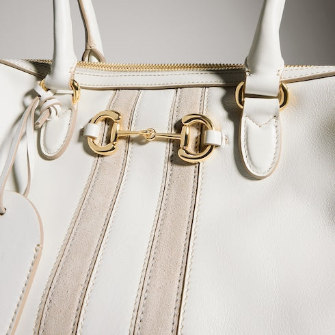 Borsetto medium boston bag - white leather