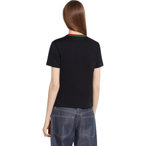 Cotton jersey T-shirt - black