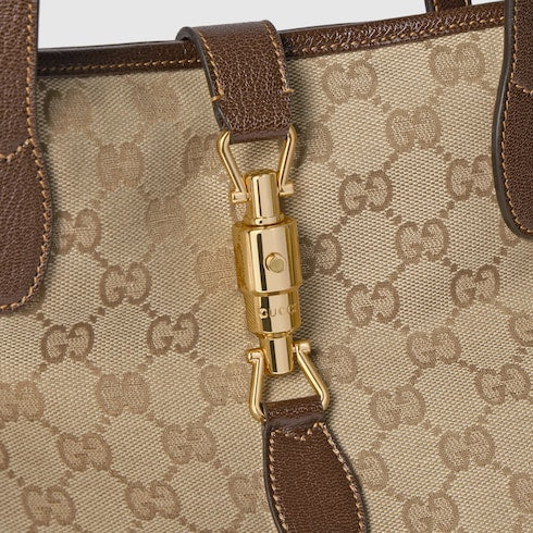 Gucci Jackie medium tote bag - sand and brown GG canvas