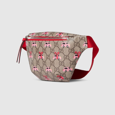 Children's printed GG belt bag - beige and brown GG Supreme