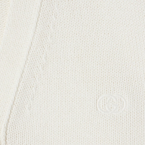 Cotton cardigan with embroidery - white