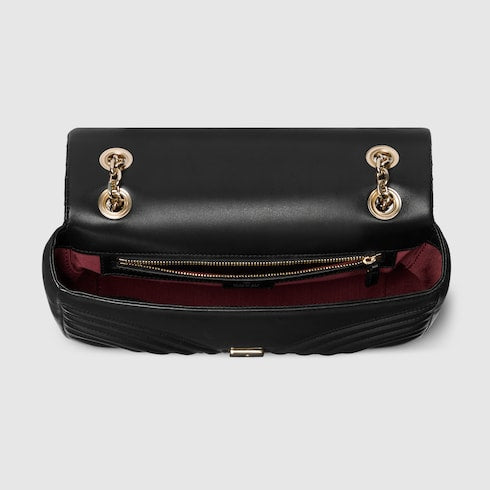 GG Marmont medium shoulder bag - black leather