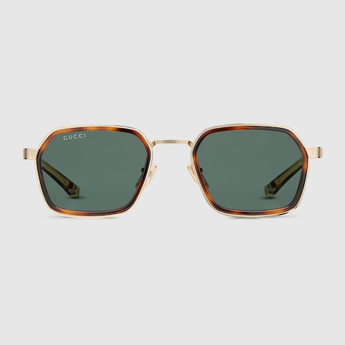 Square frame sunglasses - brown and gold
