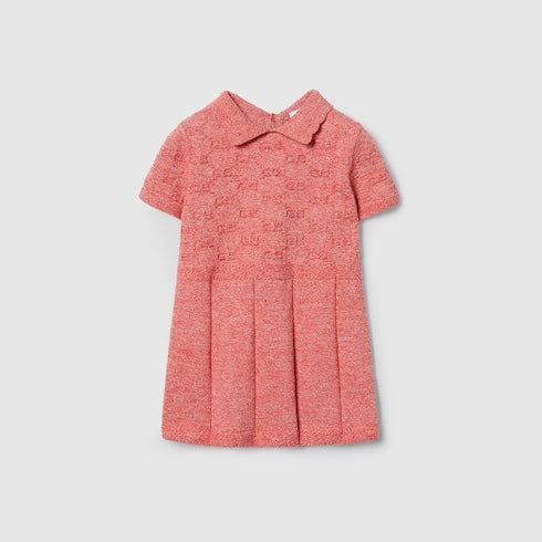 Baby GG cotton dress - light red