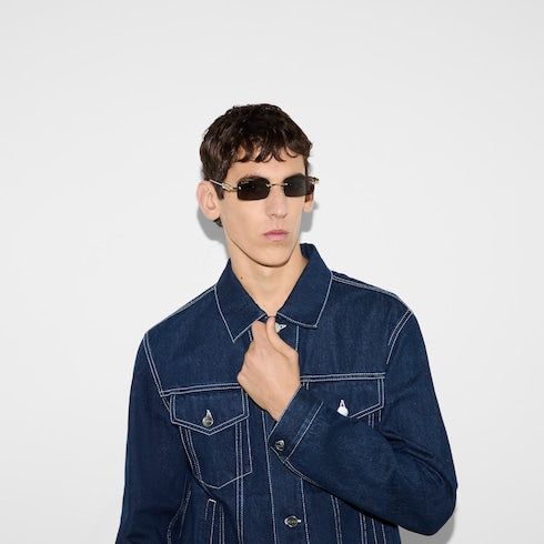 Rectangular frame sunglasses - gold-toned