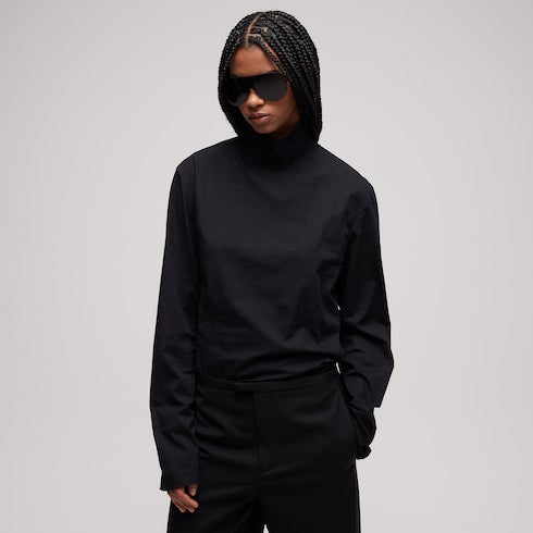 Cotton poplin T-shirt - black
