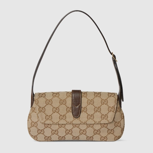 Gucci Jackie small shoulder bag - sand and brown GG canvas