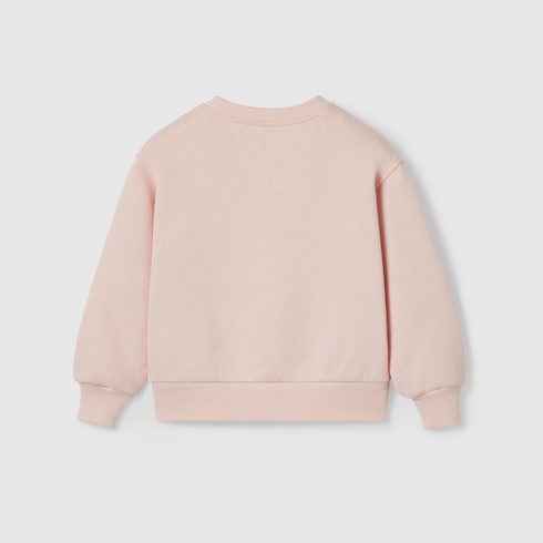 Children's cotton sweatshirt with print - light pink