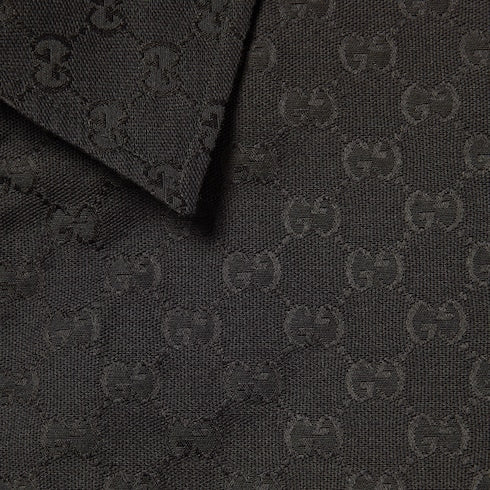 Reversible nylon and GG canvas jacket - black, beige and ebony
