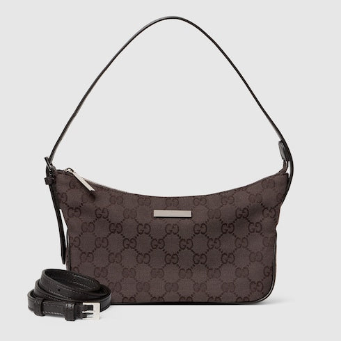 Lady Lunetta small shoulder bag - dark brown GG canvas