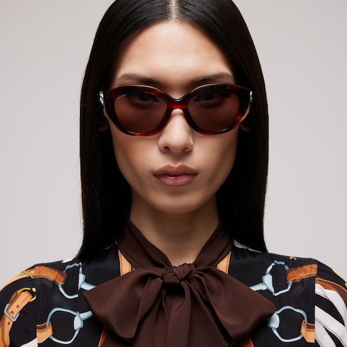 Geometric-frame sunglasses - brown tortoiseshell