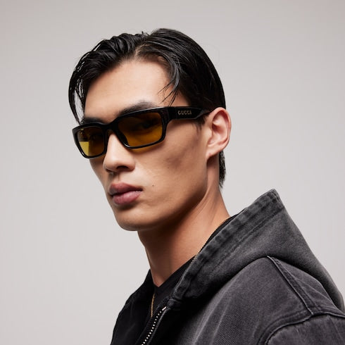 Rectangular-frame sunglasses - brown tortoiseshell