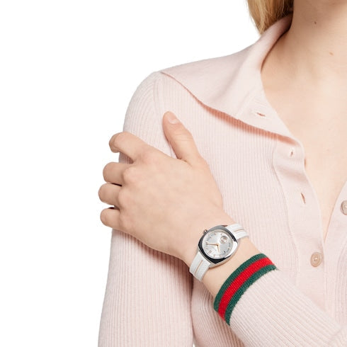Gucci Interlocking watch, 29mm - white rubber