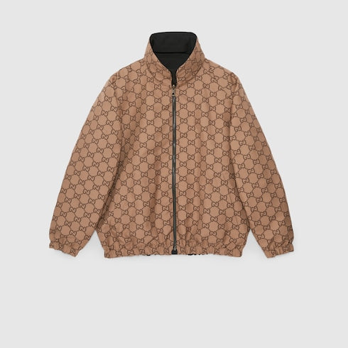 Reversible GG canvas jacket - black