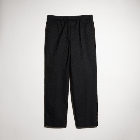 GG cotton blend canvas pant - black