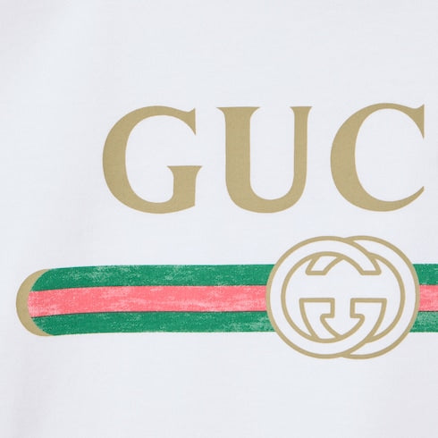 Cotton jersey T-shirt with print - white