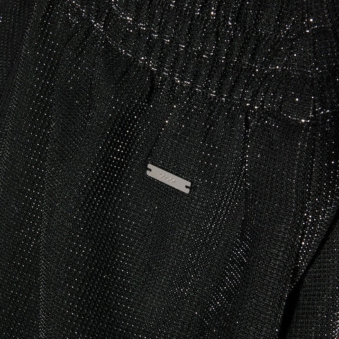Jersey pants with iridescent effect - black