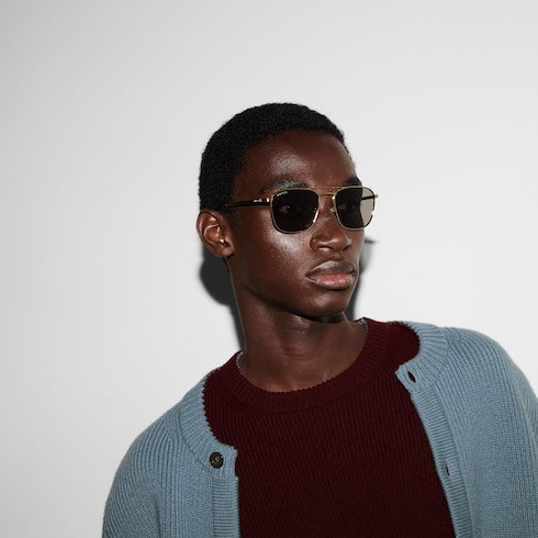 Square frame sunglasses - gold-toned