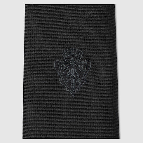 Silk jacquard tie - black