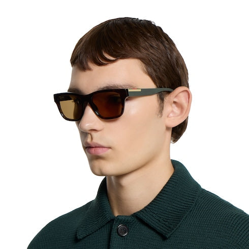 Square frame sunglasses - dark brown tortoiseshell