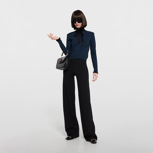 GG fine fabric jacquard cardigan - navy