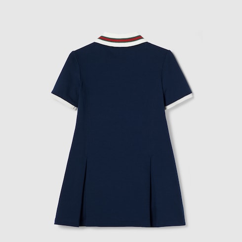 Children's cotton dress with Web - dark blue