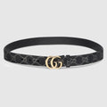 GG Marmont belt - black GG denim