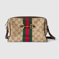 Gucci Horsebit Web small camera bag - sand and brown GG canvas