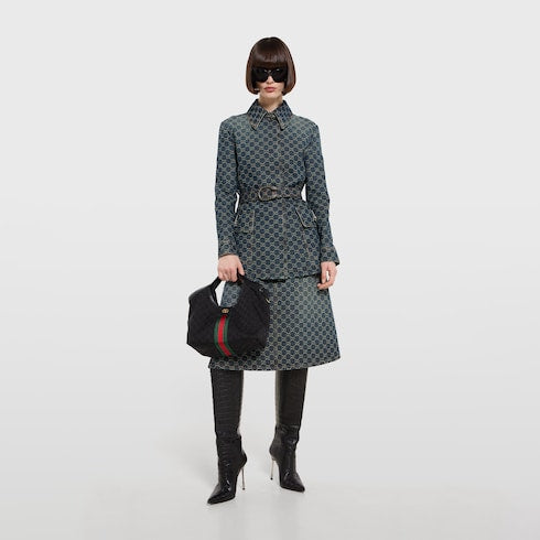 Gucci Giglio small tote bag - black GG canvas