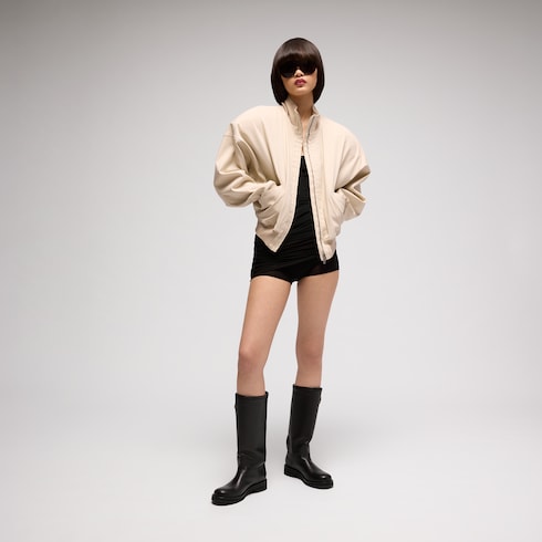 Women's biker boot with Web - black leather