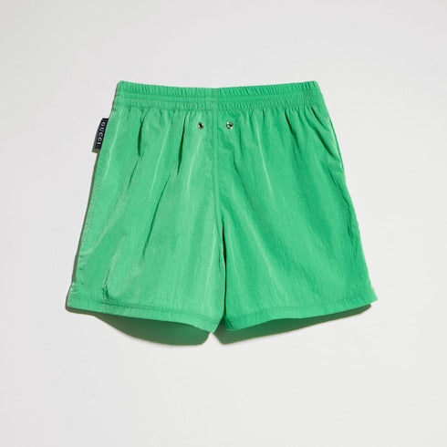 Children's nylon froissé shorts - green