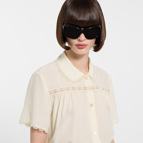 Silk crêpe de chine shirt - ivory