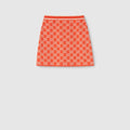 GG fine cotton jacquard skirt - orange and ivory