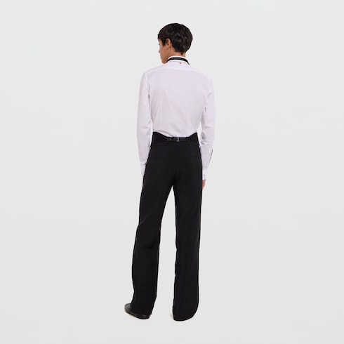 Light wool mohair canvas suit - black