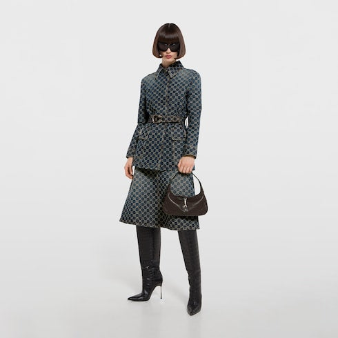 Jackie Slim medium shoulder bag - dark brown leather