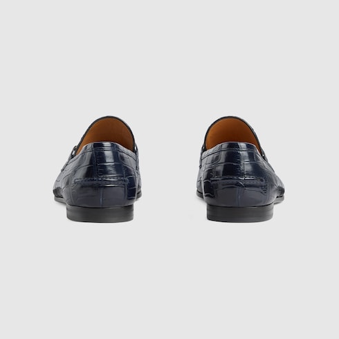 Men's Gucci Jordaan crocodile loafer - blue