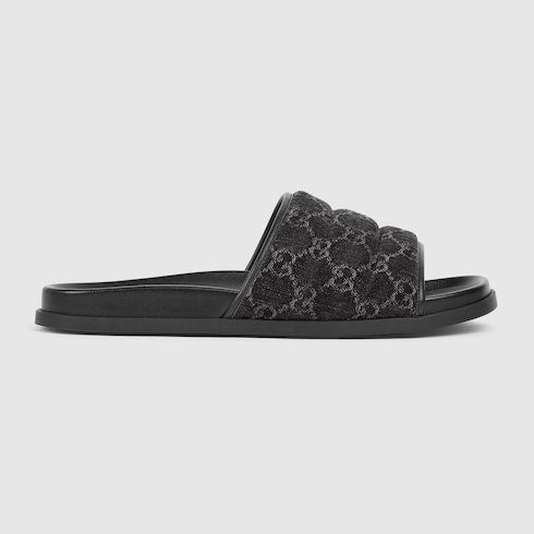Men's slide sandal - black GG denim