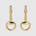 Horsebit earrings - gold-toned brass