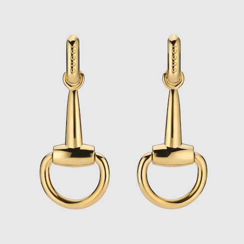 Horsebit earrings - gold-toned brass